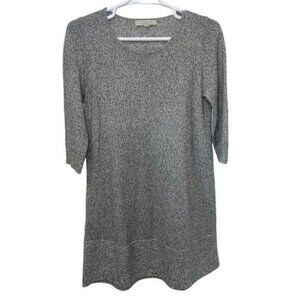 Loft by Ann Taylor marled gray sweater dress size large camel hair/cotton blend